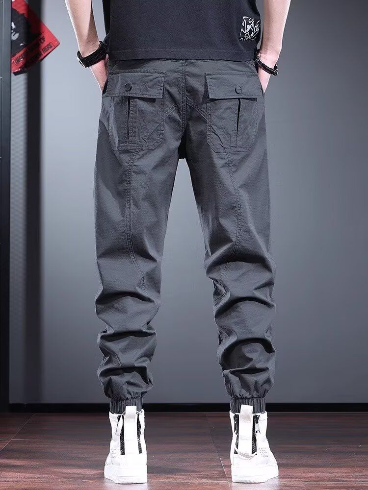 High-grade overalls pants men's loose Joker casual pants in spring and autumn  black minimalist trend leggings
