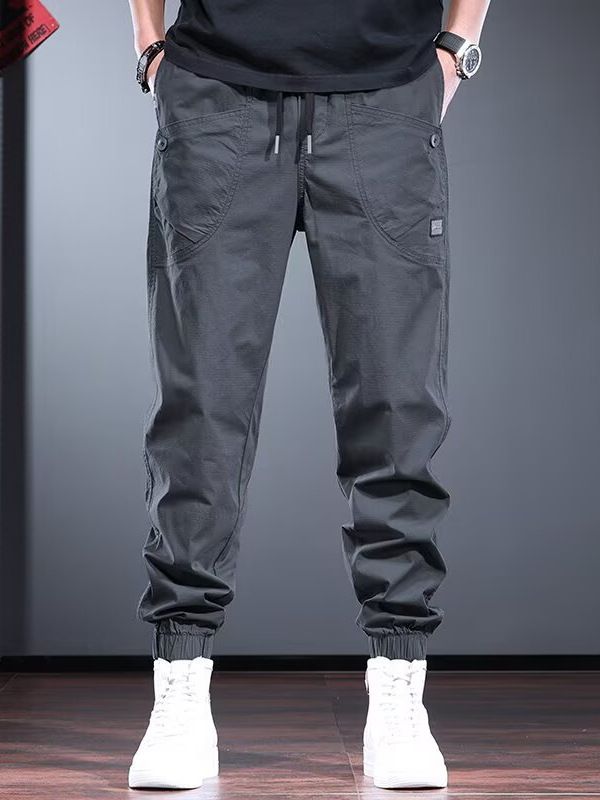 High-grade overalls pants men's loose Joker casual pants in spring and autumn  black minimalist trend leggings