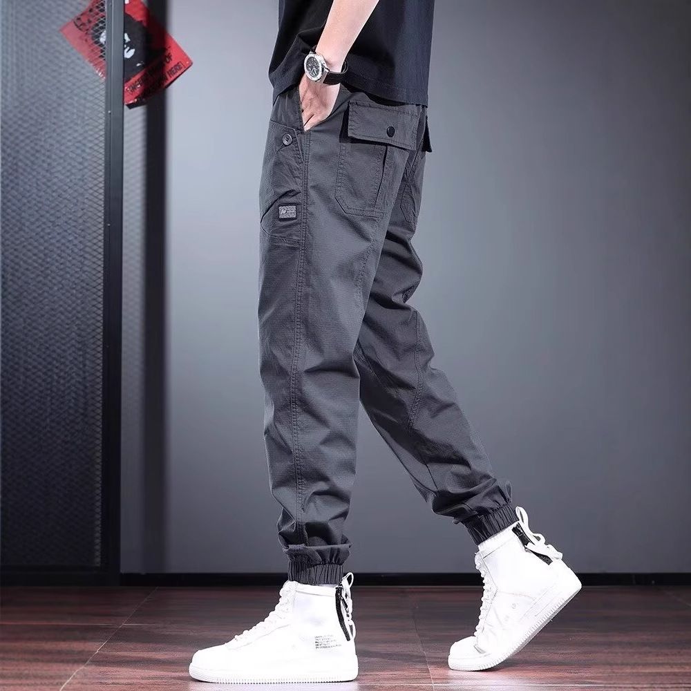 High-grade overalls pants men's loose Joker casual pants in spring and autumn  black minimalist trend leggings