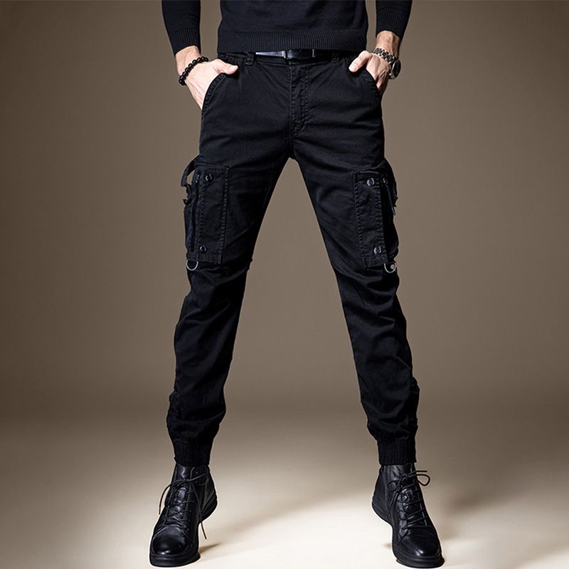 Spring and autumn thin commuter breasted straight men's overalls thin functional outdoor tactical casual leggings for men and women.