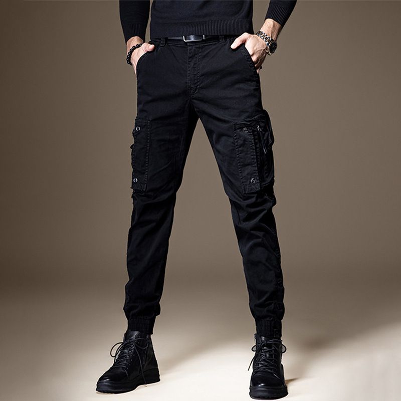 Spring and autumn thin commuter breasted straight men's overalls thin functional outdoor tactical casual leggings for men and women.