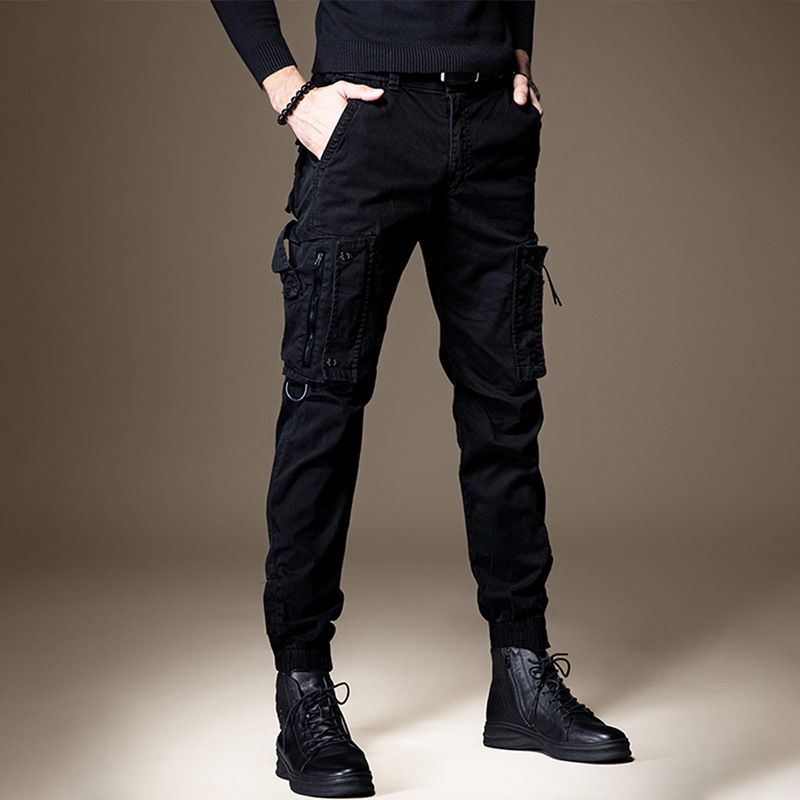 Spring and autumn thin commuter breasted straight men's overalls thin functional outdoor tactical casual leggings for men and women.