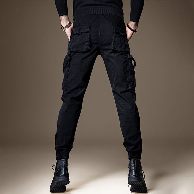 Spring and autumn thin commuter breasted straight men's overalls thin functional outdoor tactical casual leggings for men and women.