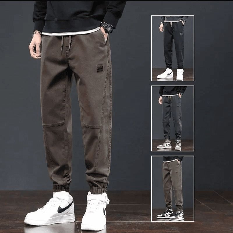 Fashion casual pants men's leg pants 2025 spring and autumn nine harem pants boys loose plus size tooling sweatpants