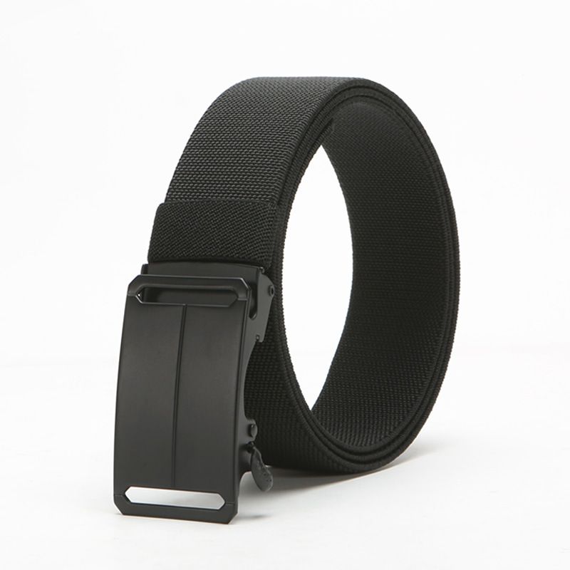 Men's outdoor elastic tactical belt casual simple nylon breathable elastic adjustable automatic buckle belt.