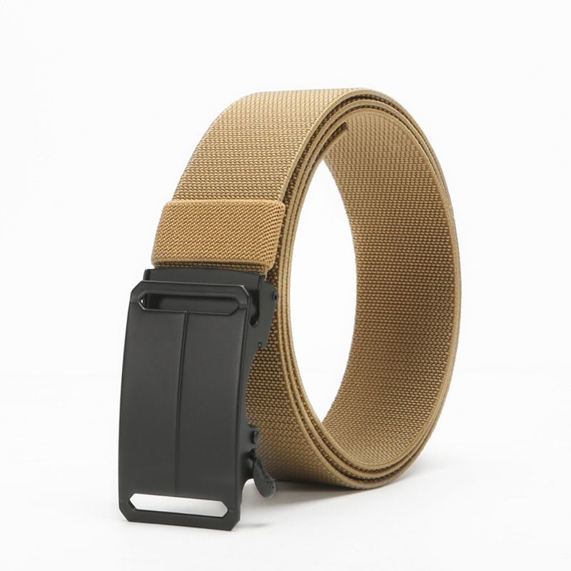 Men's outdoor elastic tactical belt casual simple nylon breathable elastic adjustable automatic buckle belt.