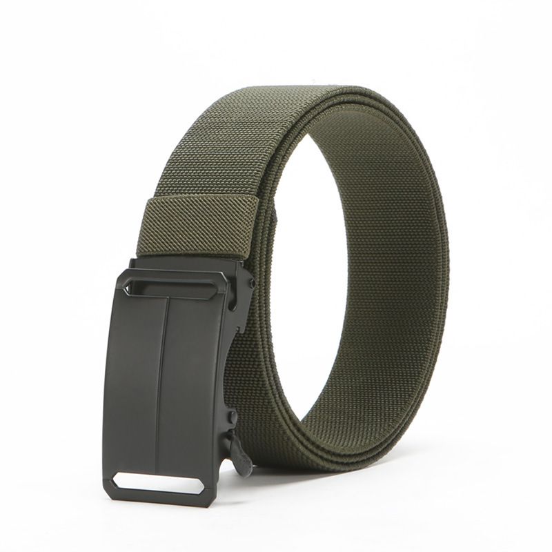 Men's outdoor elastic tactical belt casual simple nylon breathable elastic adjustable automatic buckle belt.