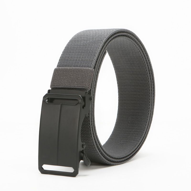 Men's outdoor elastic tactical belt casual simple nylon breathable elastic adjustable automatic buckle belt.