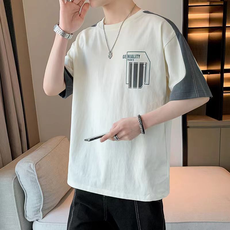 Summer new tide brand short-sleeved men's T-shirt printed T-shirt loose casual half sleeve T-shirt men's wear
