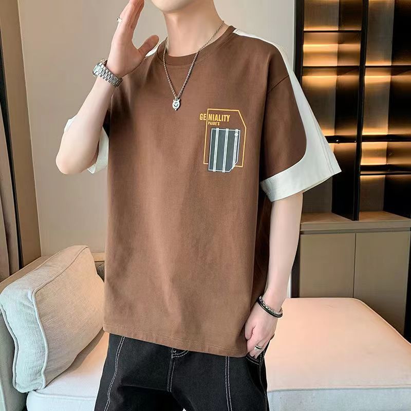 Summer new tide brand short-sleeved men's T-shirt printed T-shirt loose casual half sleeve T-shirt men's wear