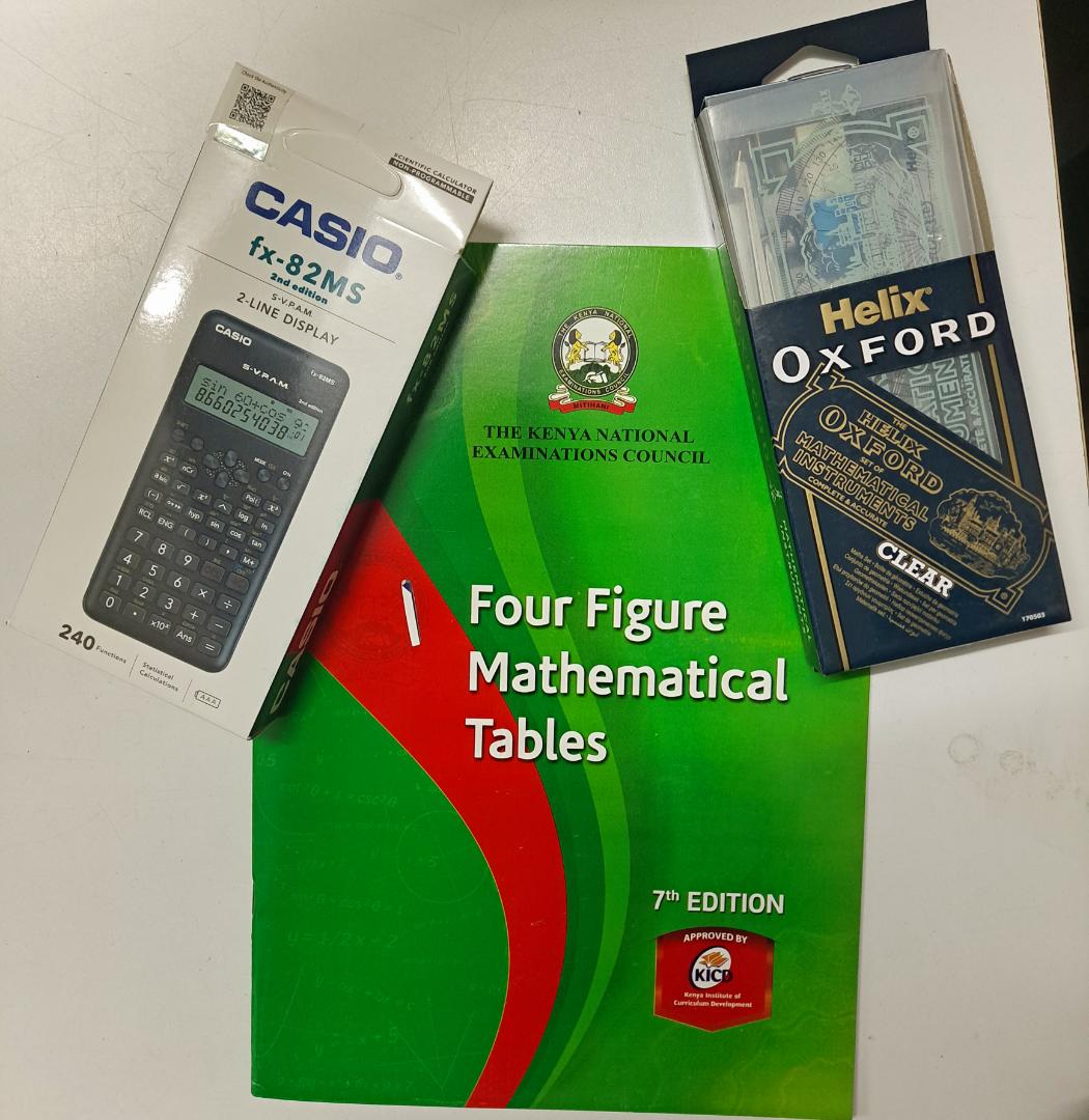 3 in 1 calculator +four figure table+ math set, combo for school kids quality set + second edition calculator