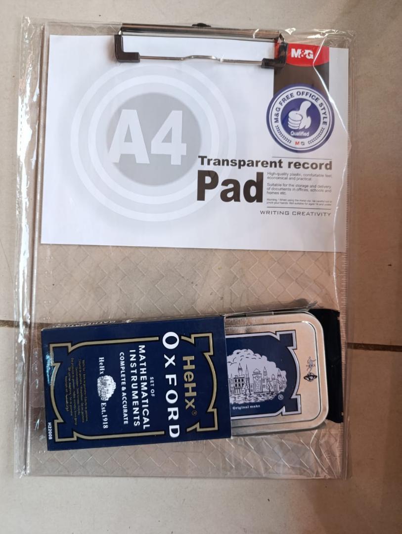 Geometrical set + Transparent clipboard carboard