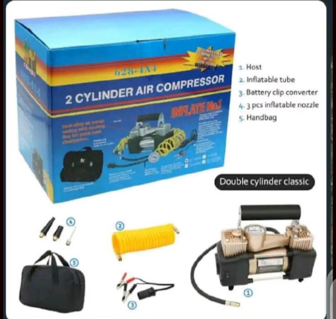 Digital Portable Emergency Heavy Duty 2 Cylinder Car Air Compressor Tire Inflator Pump Universal For Car Trucks Bicycle With Tyre Repair Tools And Accessories