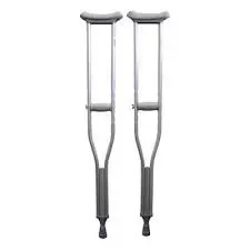 Adjustable Aluminum Underarm Auxiliary Crutches, Lightweight Height-Adjustable Walking Support with Non-Slip Rubber Tips & Comfortable Pads for Injury Recovery & Mobility Aid
