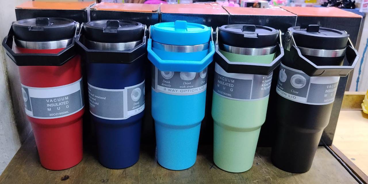 900ml Thermal Water Bottle Large With Straw Stainless Steel Thermos Bottle Cold And Hot Water Bottle Thermos Cup