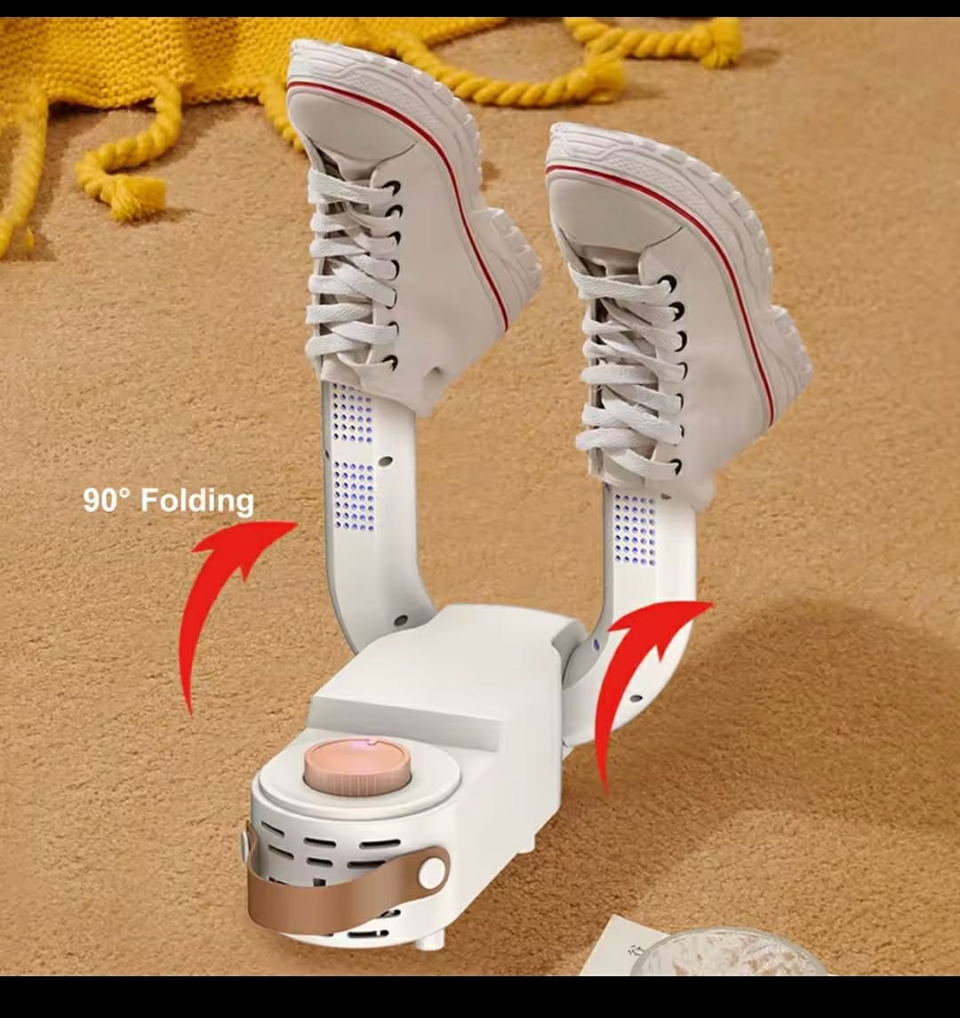 Foldable Electric Shoe Dryer Portable Fast Drying Deodorizing Footwear Dryer for Shoes Boots Sneakers Adjustable Heat Compact Design Home Travel Shoe Care Appliance