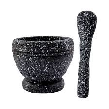 Multifunctional Granite mortal and pestle Set, Non-Slip Speckled Finish for Grinding Spices, Herbs, Garlic & Seeds, Durable Kitchen Tool for Home Cooking and Food Preparation
