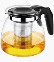 Borosilicate Tea Decanter with Infuser, 1000ml Glass Tea Pot with Gold Infuser, Durable Tea Brewing and Serving Container