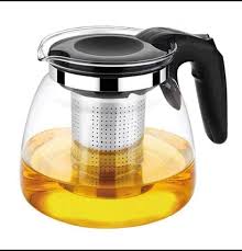 Borosilicate Tea Decanter with Infuser, 1000ml Glass Tea Pot with Gold Infuser, Durable Tea Brewing and Serving Container