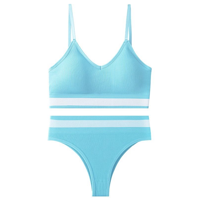 2 pcs /1 set ,french contrast beauty back wrap chest triangle cup sexy plus size lingerie suit thong t pants bra panties women