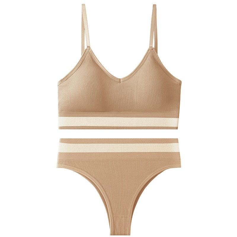 2 pcs /1 set ,french contrast beauty back wrap chest triangle cup sexy plus size lingerie suit thong t pants bra panties women