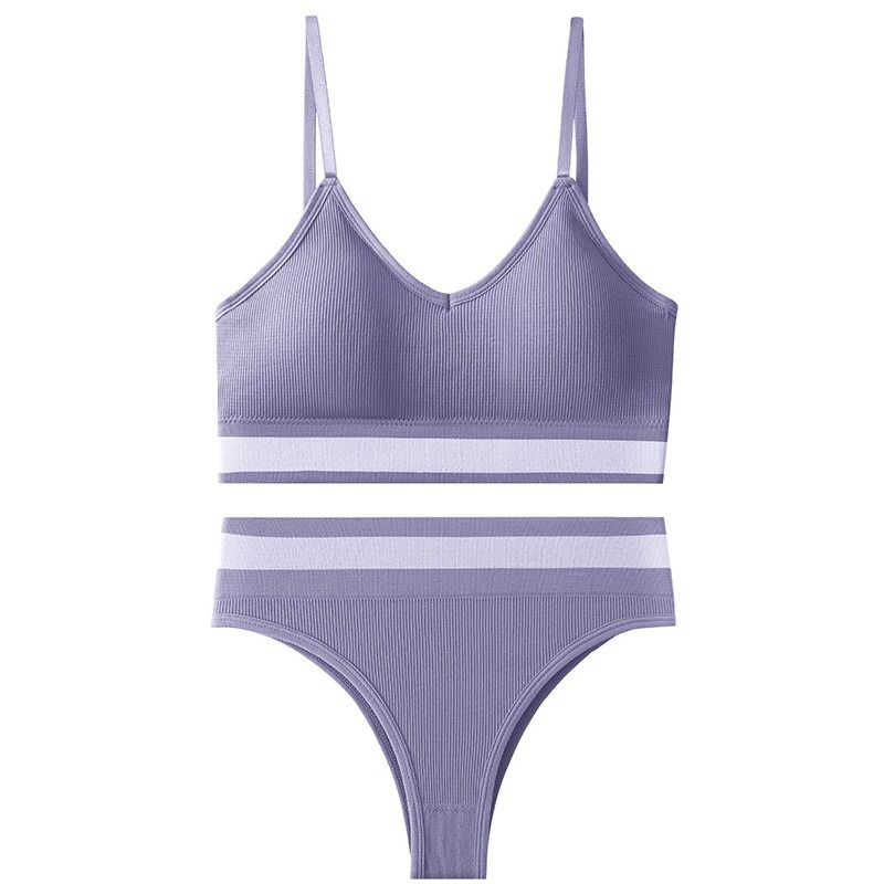 2 pcs /1 set ,french contrast beauty back wrap chest triangle cup sexy plus size lingerie suit thong t pants bra panties women