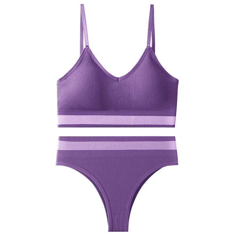 2 pcs /1 set ,french contrast beauty back wrap chest triangle cup sexy plus size lingerie suit thong t pants bra panties women