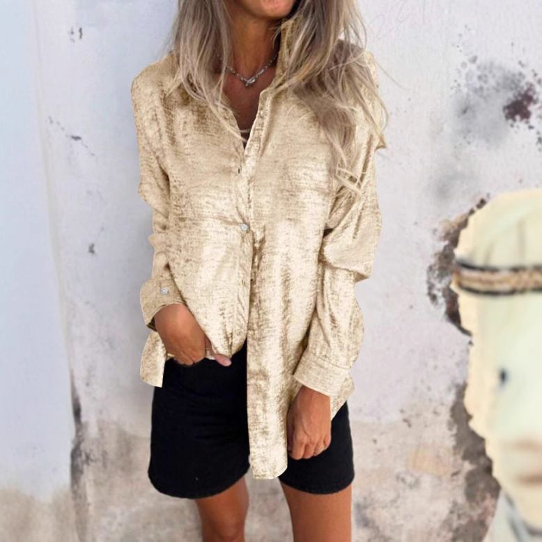 Hot sale new lapel solid color long sleeve single-breasted shirt top women,Blouses,shirt