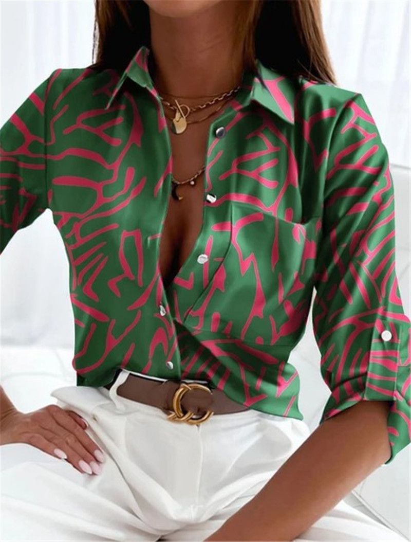 New women's, long-sleeved tops, roll-neck printed shirts, blouses, African hits, hot sales,