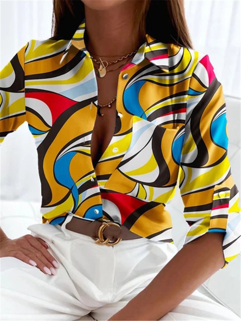 New women's, long-sleeved tops, roll-neck printed shirts, blouses, African hits, hot sales,