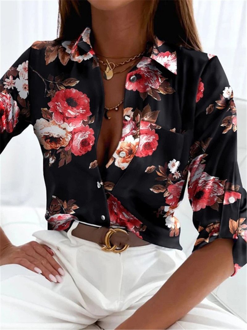 New women's, long-sleeved tops, roll-neck printed shirts, blouses, African hits, hot sales,