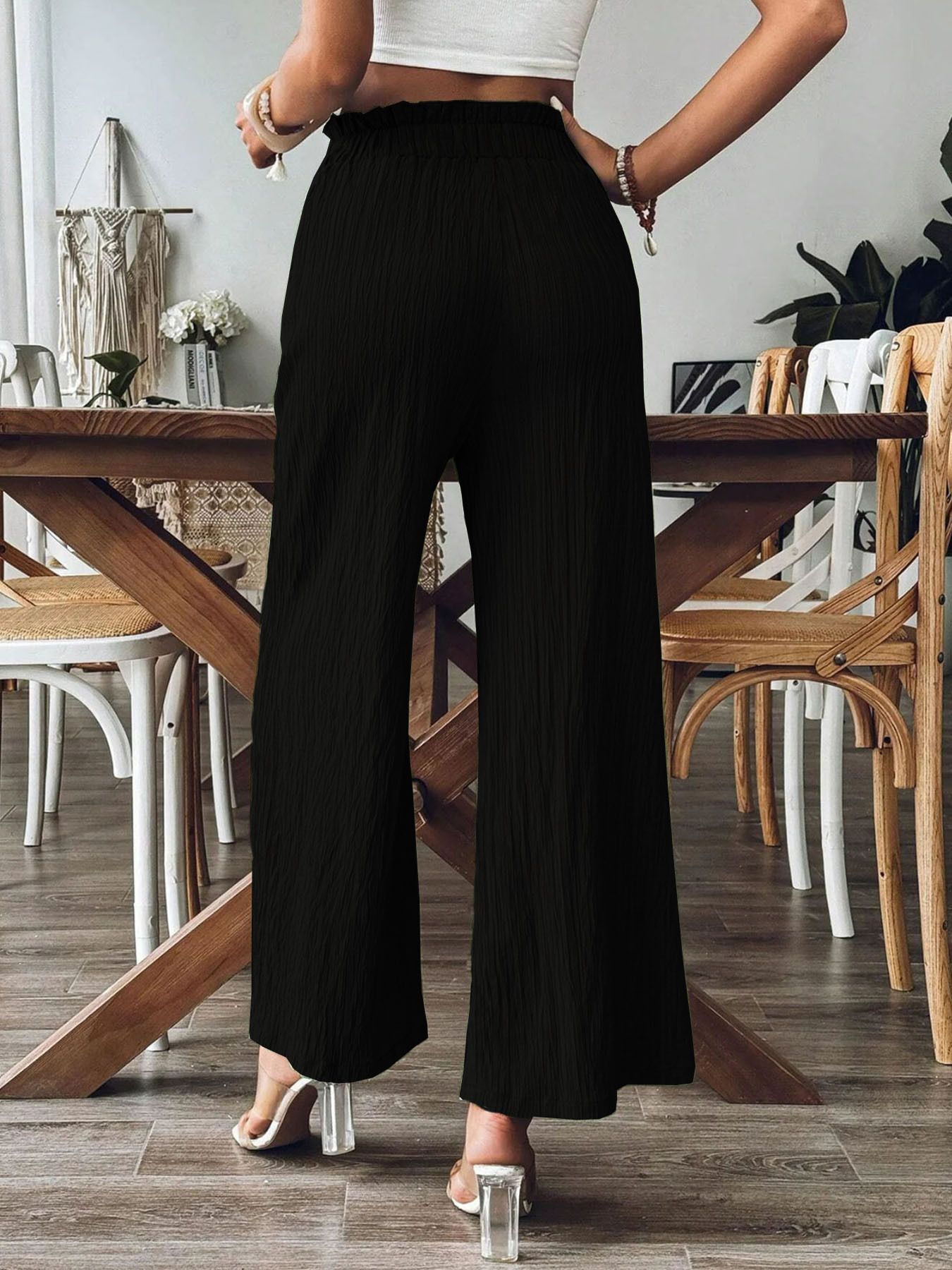 Women's hot selling independent website Shein Amazon Temu solid color casual straight leg pants