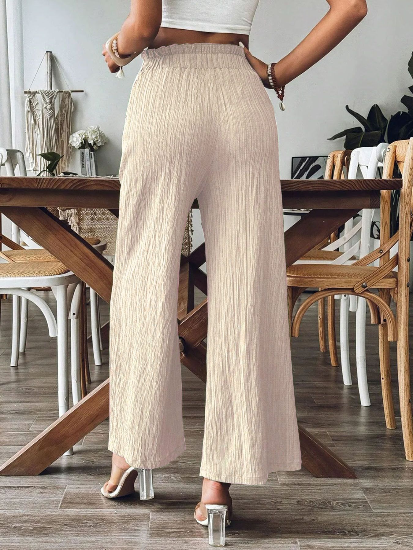 Women's hot selling independent website Shein Amazon Temu solid color casual straight leg pants