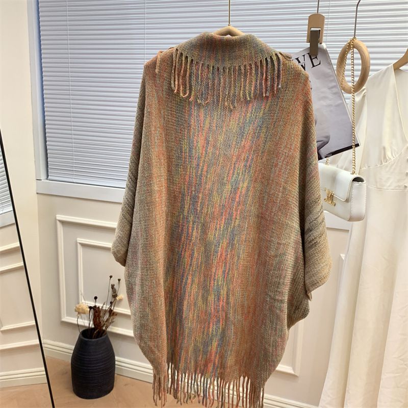 Cardigan shawl autumn and winter high-end lazy outerwear sweater women's fashion loose Korean version paired with qipao jacket for a sense of luxury