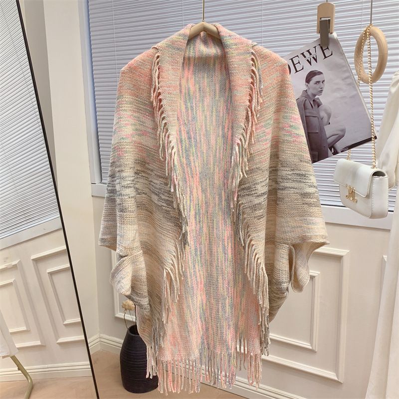 Cardigan shawl autumn and winter high-end lazy outerwear sweater women's fashion loose Korean version paired with qipao jacket for a sense of luxury