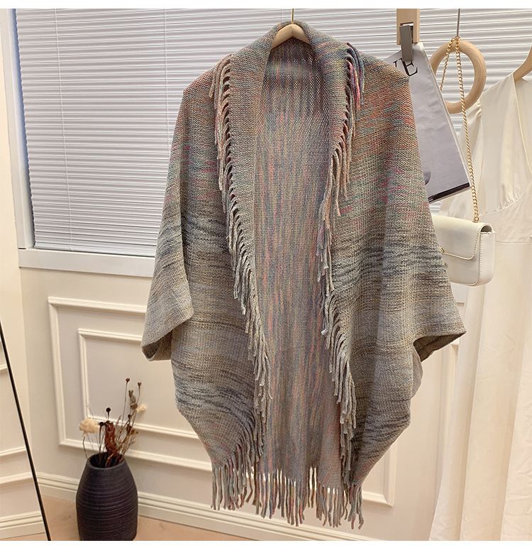 Cardigan shawl autumn and winter high-end lazy outerwear sweater women's fashion loose Korean version paired with qipao jacket for a sense of luxury
