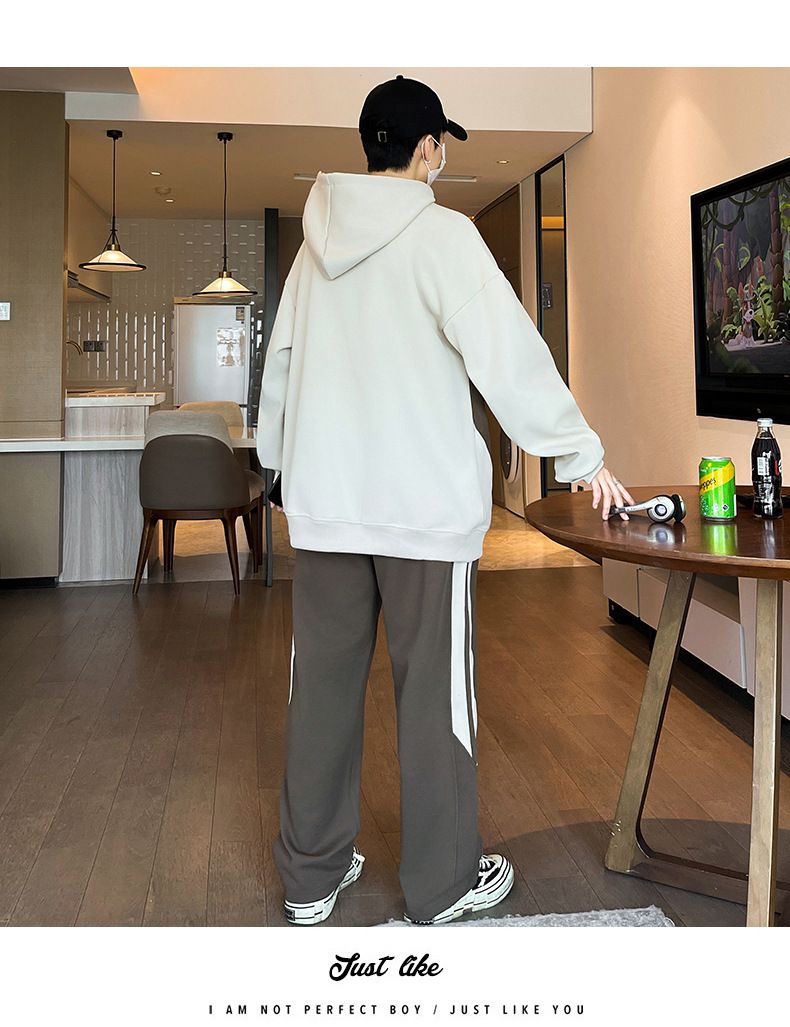 5XL/XXXXXL,large size,Loose hoodie casual sports suit men's spring and autumn new style trendy hooded fashion youth straight leg sweatpants two-piece set