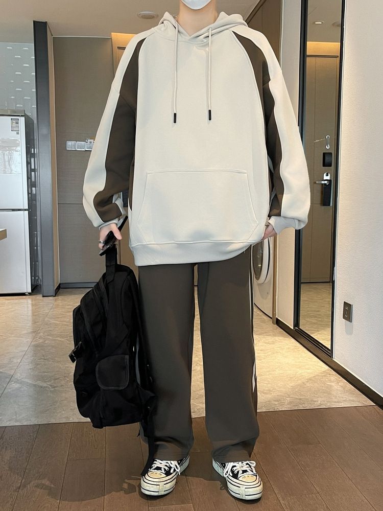 5XL/XXXXXL,large size,Loose hoodie casual sports suit men's spring and autumn new style trendy hooded fashion youth straight leg sweatpants two-piece set