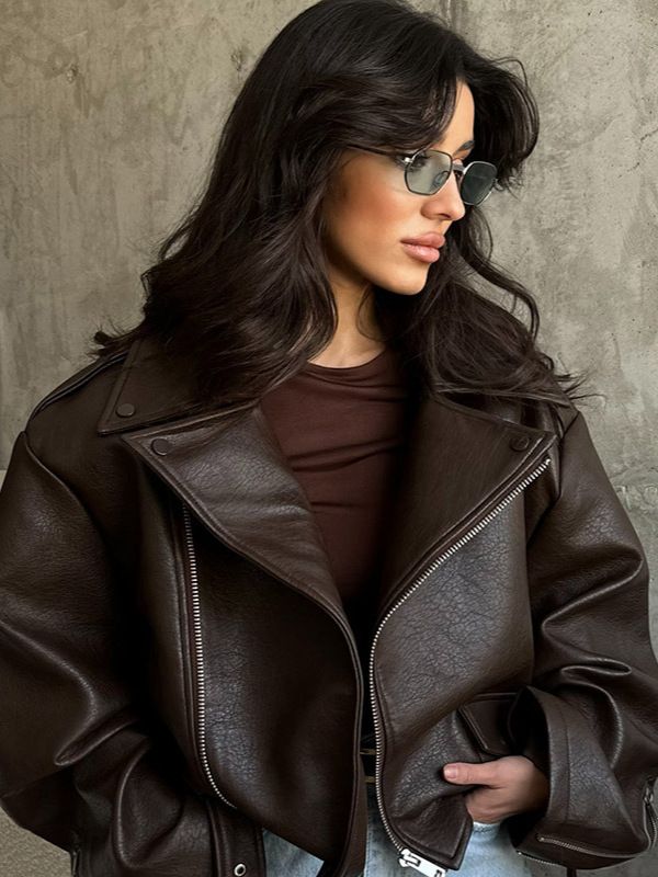 European and American style women's clothing, new leather jacket jacket European and American style leather jacket jacket