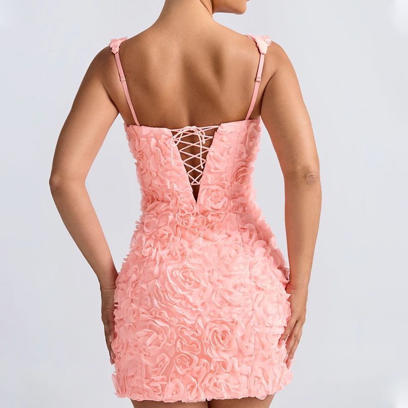 New European and American sexy square collar flower slim fit sexy fashion sleeveless strap suspender jumpsuit short skirt