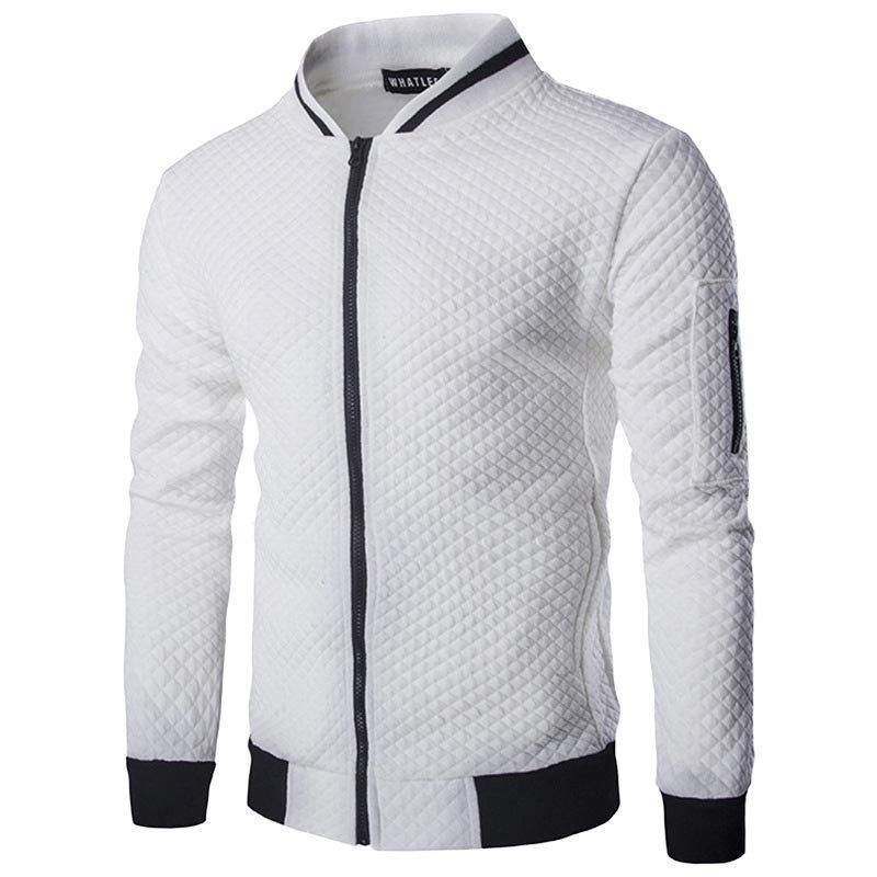 Checkered sweatshirt men's autumn and winter sports casual zipper shirt, foreign trade fashion cardigan jacket men's coat