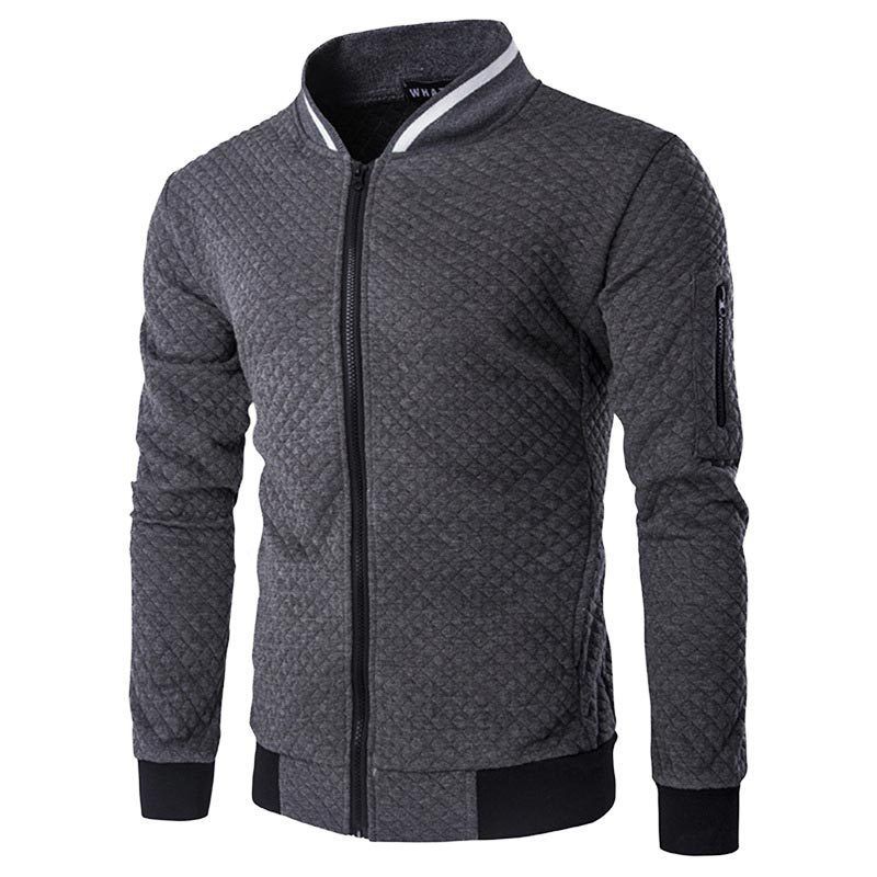 Checkered sweatshirt men's autumn and winter sports casual zipper shirt, foreign trade fashion cardigan jacket men's coat