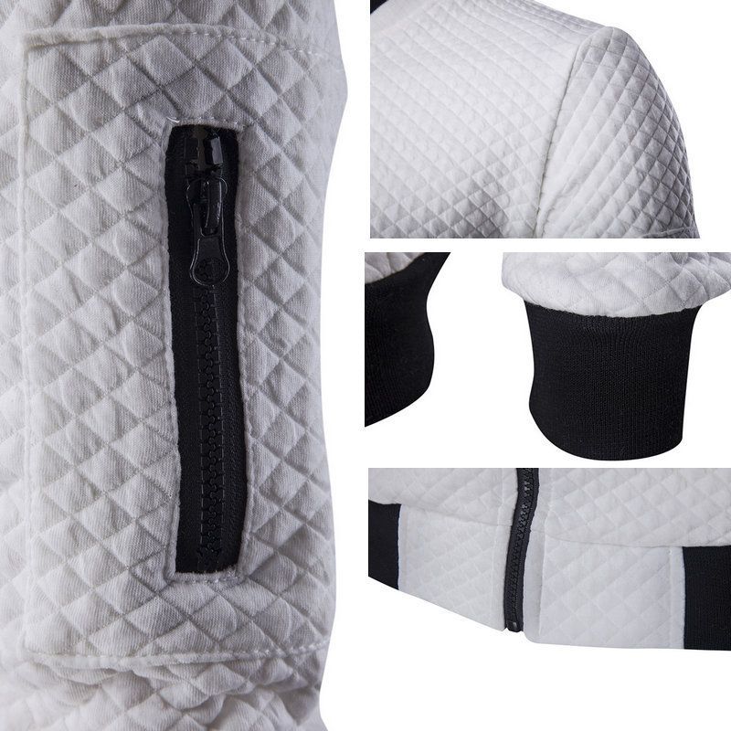 Checkered sweatshirt men's autumn and winter sports casual zipper shirt, foreign trade fashion cardigan jacket men's coat