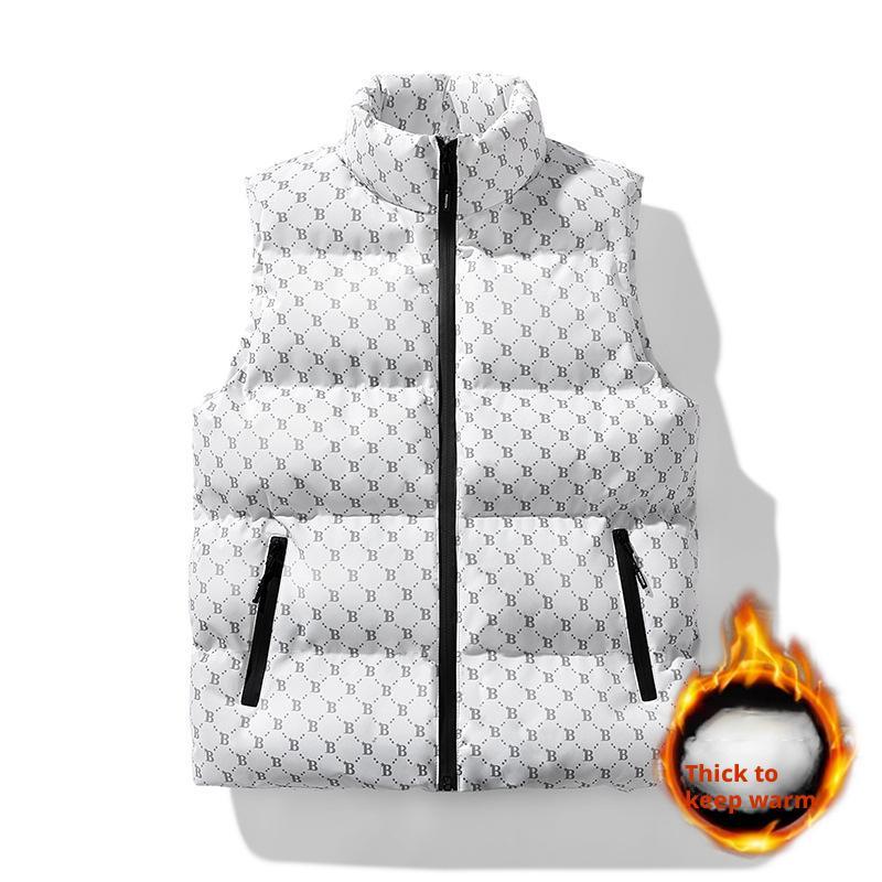 M to 5XL,Vest, windproof and waterproof, B-shaped vest, men's bread jacket, cotton coat, sleeveless vest, thick vest, warm top, jacket