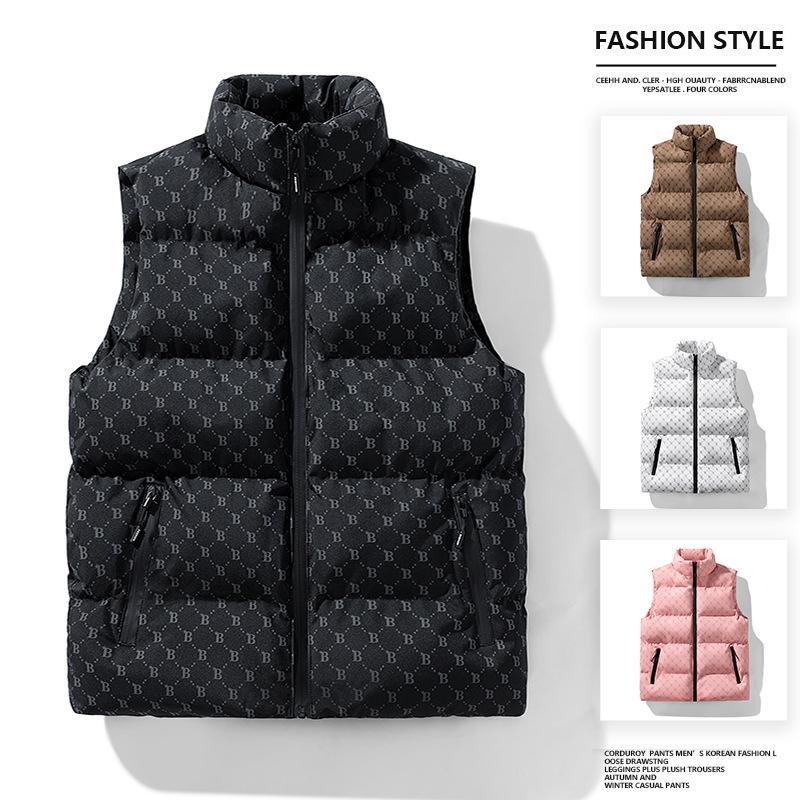 M to 5XL,Vest, windproof and waterproof, B-shaped vest, men's bread jacket, cotton coat, sleeveless vest, thick vest, warm top, jacket