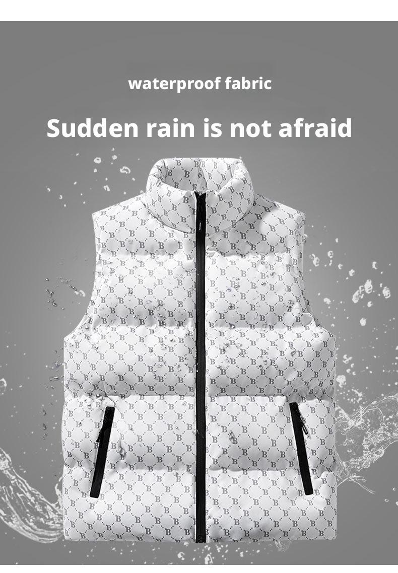 M to 5XL,Vest, windproof and waterproof, B-shaped vest, men's bread jacket, cotton coat, sleeveless vest, thick vest, warm top, jacket
