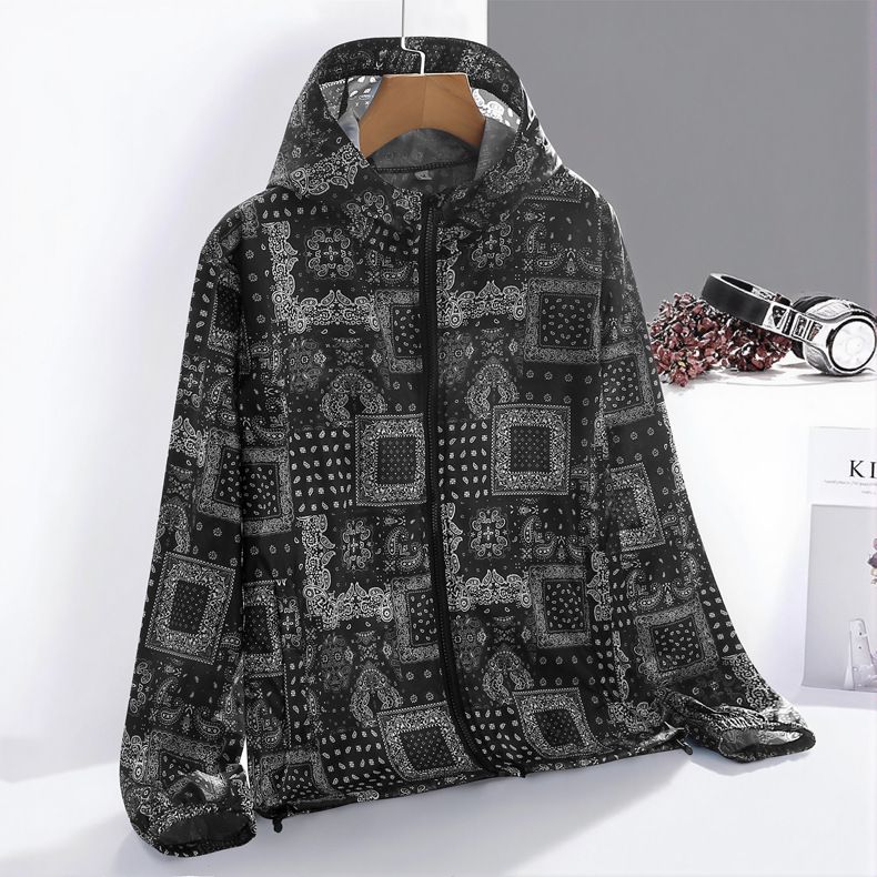 ultrathin，Camouflage sun protection clothing men's outerwear sports plus size breathable outdoor fishing skin couple hooded sun protection clothing, unisex