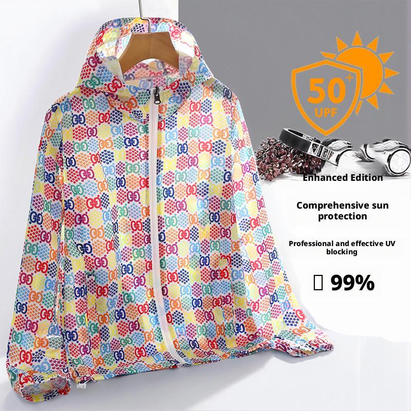 ultrathin，Camouflage sun protection clothing men's outerwear sports plus size breathable outdoor fishing skin couple hooded sun protection clothing, unisex