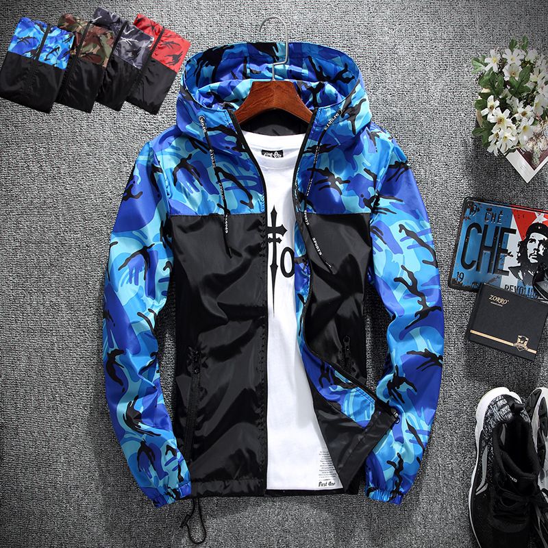 Men's jacket, new men's casual couple outdoor camouflage, jacket, Korean version slim fit, outerwear jacket, trendy