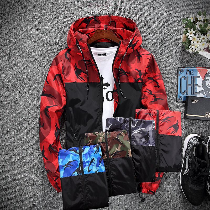 Men's jacket, new men's casual couple outdoor camouflage, jacket, Korean version slim fit, outerwear jacket, trendy